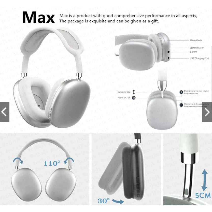 Fone de Ouvido Estéreo Bluetooth Estilo Apple – Qualidade Premium e Som Impecável