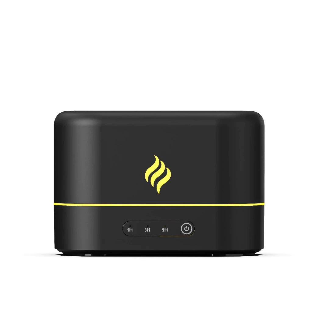 Umidificador - Difusor de Aroma FLAME 200ml – Portátil, Multifuncional com Efeito de Luz de Chama Simulada