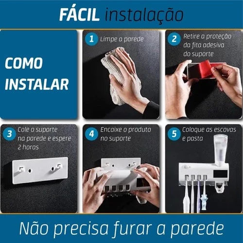 Suporte para Escova e Creme Dental - Esterilizador UV